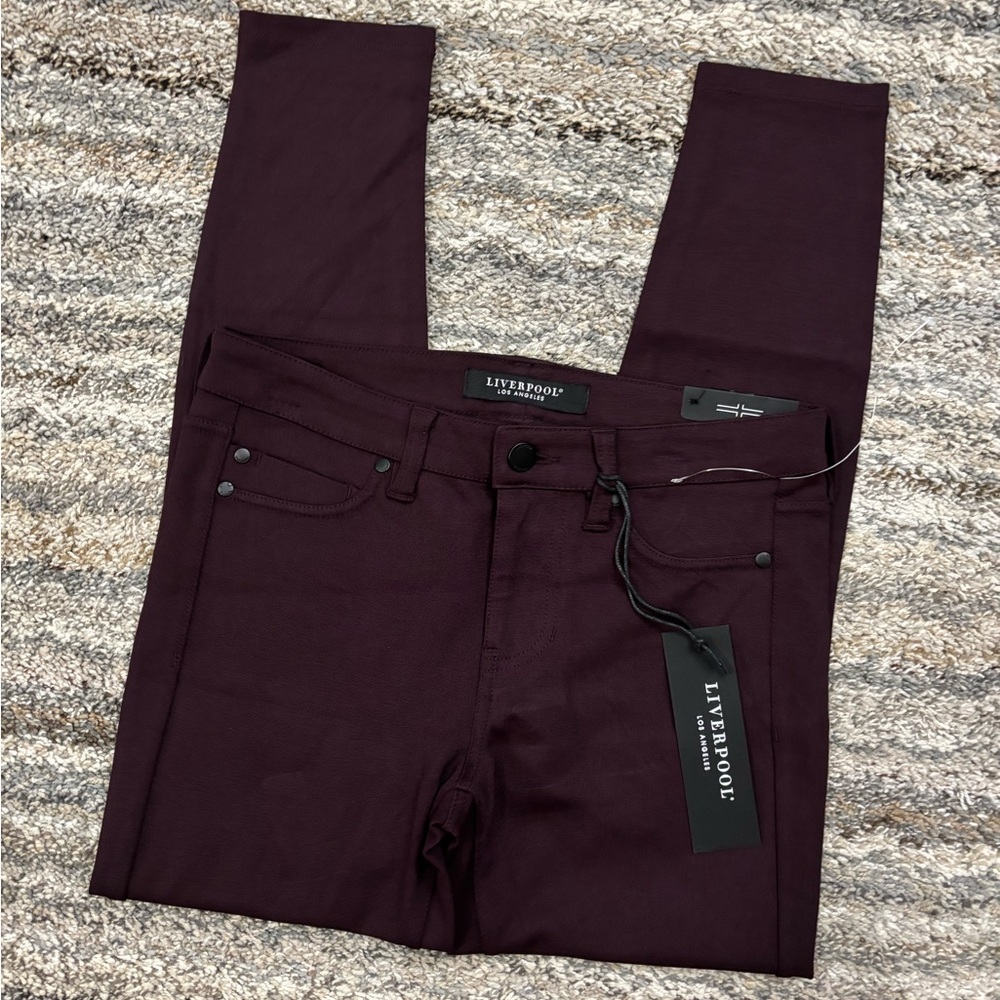 Liverpool Mid Rise Skinny Jeans Aubergine Sz 2/26P NWT | Liverpool Skinny NEW- - Picture 3 of 13